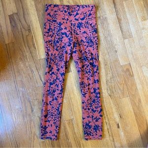 Lululemon 23” high rise floral print cropped leggings with zippered pocket
